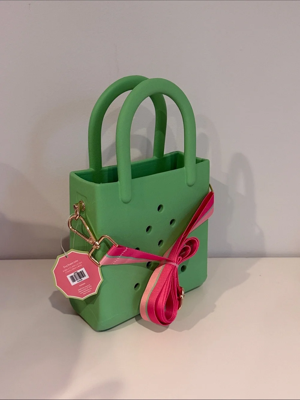 NWT Girls Waterproof Green Silicone Beach Pool Tote with Strap